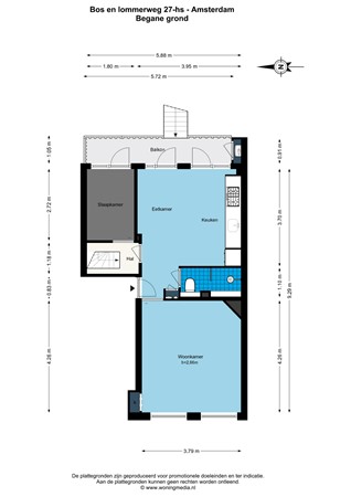 Floorplan - Bos en Lommerweg 27h, 1055 DK Amsterdam